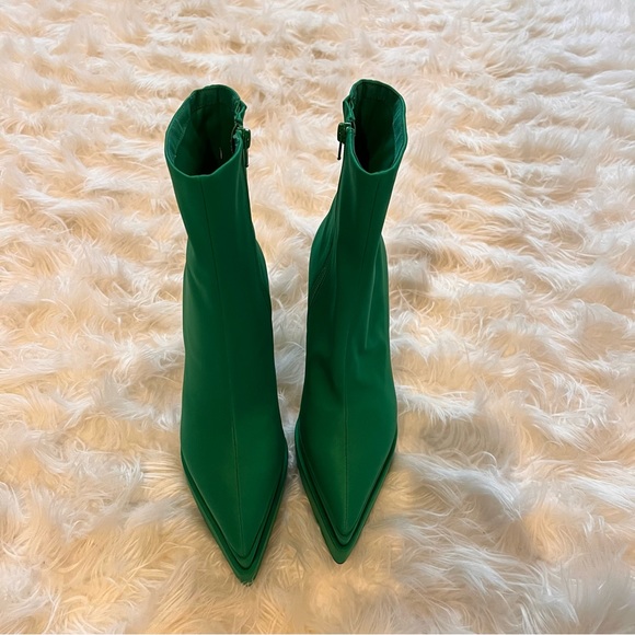 FREE PEOPLE X JEFFREY CAMPBELL GREEN PLATFORM CHELSEA COMBAT BOOTS SIZE 8.5 - Picture 3 of 4